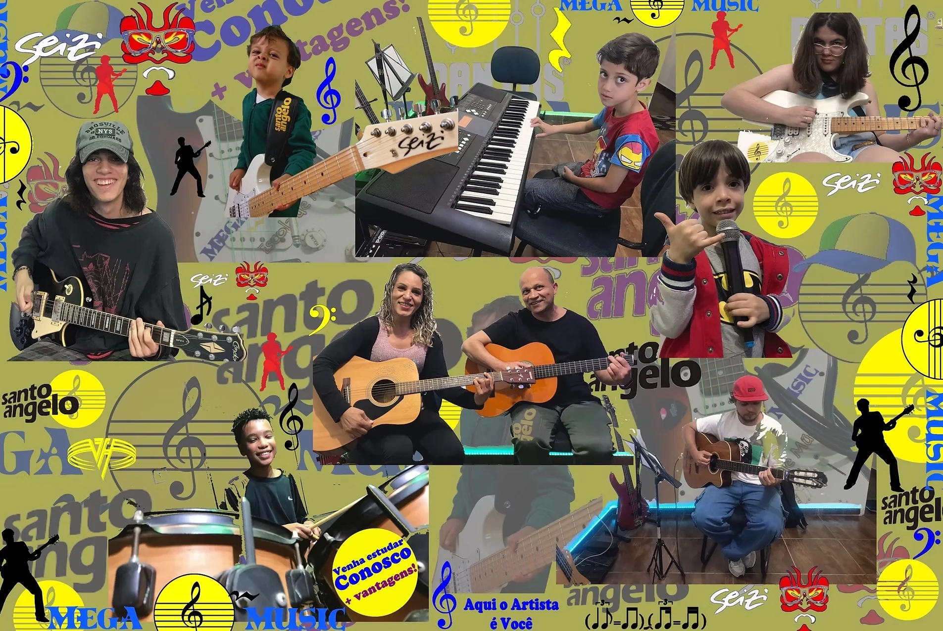 Alunos e músicos da Mega Music